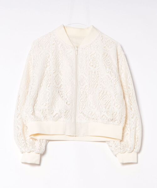 INTERPLANET（インタープラネット）の「パネルレース＊ファイユリバーシブルブルゾン（ブルゾン・レディース・アイボリー/ブラック・FREE）」の18枚目の写真