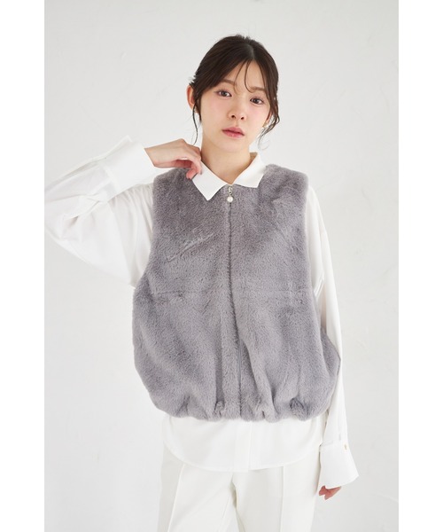 エコファーベスト　パール ZOZO限定】パールジップエコファーベスト（ベスト）｜tocco closet