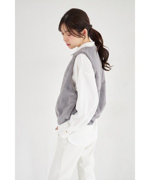 ZOZO限定】パールジップエコファーベスト（ベスト）｜tocco closet