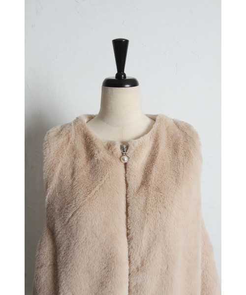 ZOZO限定】パールジップエコファーベスト（ベスト）｜tocco closet