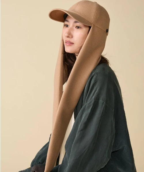 CPH（シーピーエイチ）の「CPH/シーピーエイチ/RABBIT CAP / WOOL LET（キャップ・レディース・ベージュ/ブラック・F）」の2枚目の写真