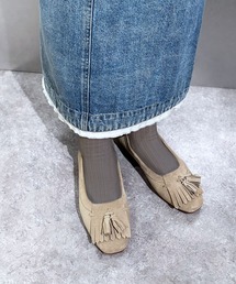 enchanted（エンチャンテッド）の「《APOM》本革キルトタッセルフラットシューズ（モカシン/デッキシューズ）」