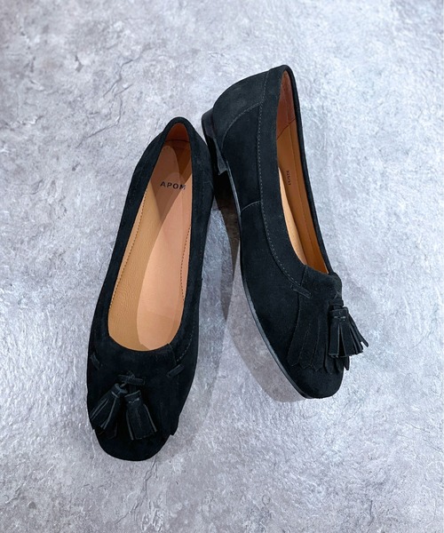 enchanted(エンチャンテッド)の「《APOM》本革キルトタッセルフラットシューズ(モカシン/デッキシューズ・レディース・ダークブラウン/ベージュ/キャメル/ブラック・35/36/37/38/39/40/41)」の10枚目の写真