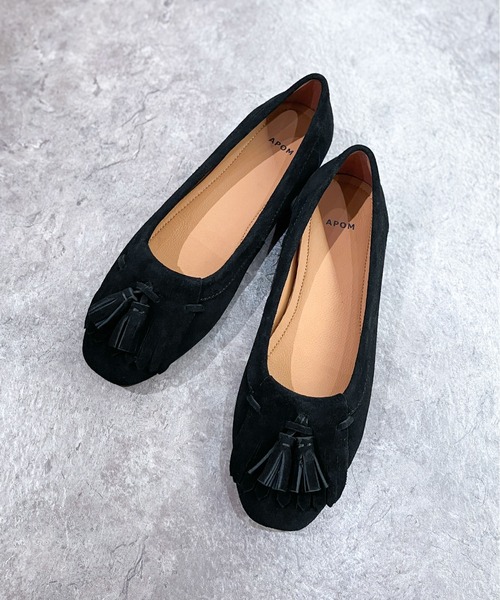 enchanted(エンチャンテッド)の「《APOM》本革キルトタッセルフラットシューズ(モカシン/デッキシューズ・レディース・ダークブラウン/ベージュ/キャメル/ブラック・35/36/37/38/39/40/41)」の11枚目の写真