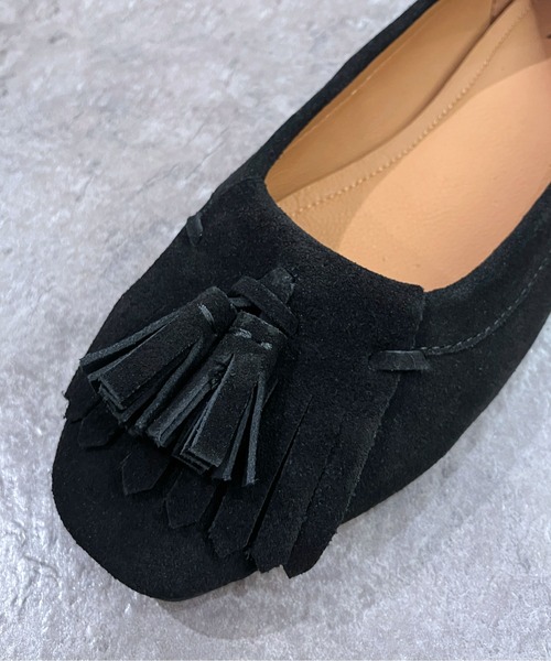 enchanted(エンチャンテッド)の「《APOM》本革キルトタッセルフラットシューズ(モカシン/デッキシューズ・レディース・ダークブラウン/ベージュ/キャメル/ブラック・35/36/37/38/39/40/41)」の12枚目の写真