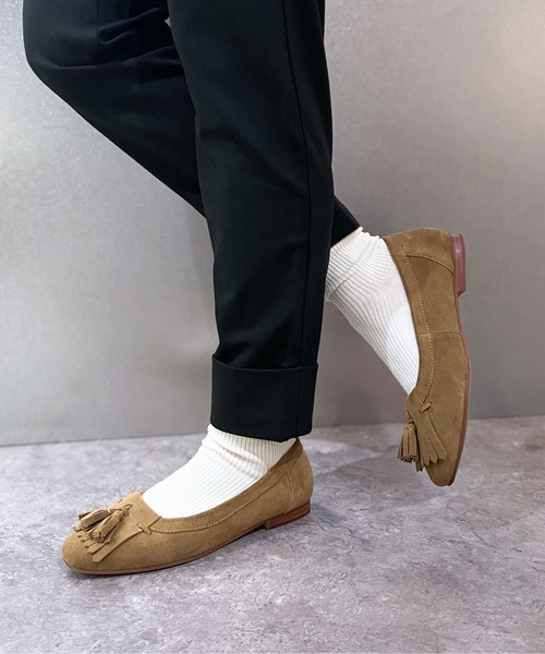 enchanted(エンチャンテッド)の「《APOM》本革キルトタッセルフラットシューズ(モカシン/デッキシューズ・レディース・ダークブラウン/ベージュ/キャメル/ブラック・35/36/37/38/39/40/41)」の13枚目の写真