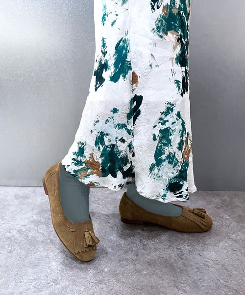 enchanted(エンチャンテッド)の「《APOM》本革キルトタッセルフラットシューズ(モカシン/デッキシューズ・レディース・ダークブラウン/ベージュ/キャメル/ブラック・35/36/37/38/39/40/41)」の14枚目の写真