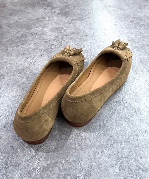 enchanted(エンチャンテッド)の「《APOM》本革キルトタッセルフラットシューズ(モカシン/デッキシューズ・レディース・ダークブラウン/ベージュ/キャメル/ブラック・35/36/37/38/39/40/41)」の16枚目の写真