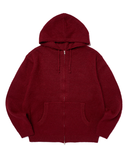 WKNDRS(ウィーキャンドース)の「METALIC KNITTED ZIPUP HOODIE (BURGUNDY)(パーカー・レディース・その他・MEDIUM/LARGE/X-LARGE)」の1枚目の写真