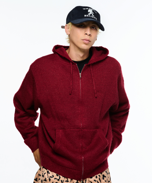 WKNDRS(ウィーキャンドース)の「METALIC KNITTED ZIPUP HOODIE (BURGUNDY)(パーカー・レディース・その他・MEDIUM/LARGE/X-LARGE)」の7枚目の写真
