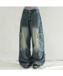 AVANDRESS（アバンドレス ）の「Accent Back String Pants BLUE（デニムパンツ）」