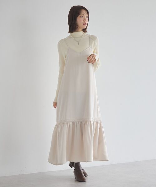 earth music&ecology（アースミュージックアンドエコロジー）の「アソートサテンキャミワンピース（ワンピース・レディース・ホワイト系その他2/グレー系その他5/ブラウン系その他5・FREE）」の2枚目の写真