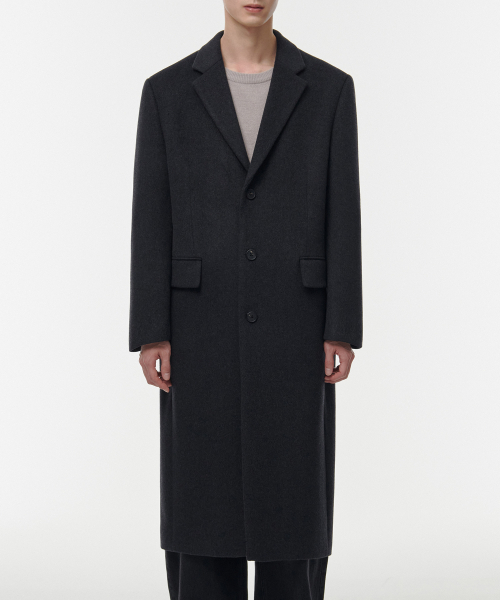 MUSINSA STANDARD(ムシンサスタンダード)の「カシミアブレンドパパショルダーシングルロングコート【チャコールグレー】(チェスターコート・メンズ・その他・MEDIUM/LARGE/X-LARGE/XX-LARGE)」の16枚目の写真