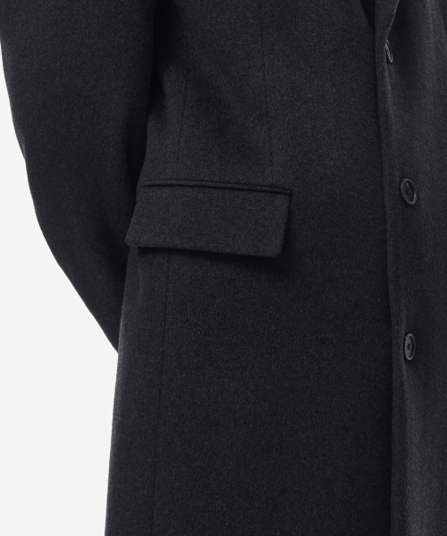 MUSINSA STANDARD(ムシンサスタンダード)の「カシミアブレンドパパショルダーシングルロングコート【チャコールグレー】(チェスターコート・メンズ・その他・MEDIUM/LARGE/X-LARGE/XX-LARGE)」の12枚目の写真