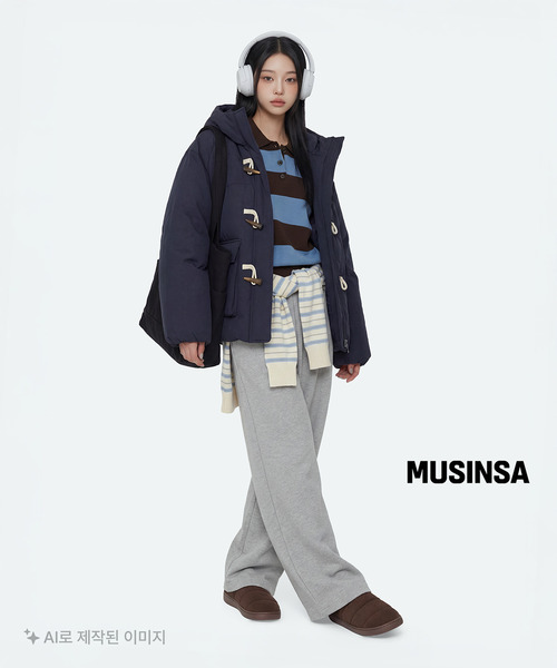 MUSINSA STANDARD WOMAN（ムシンサスタンダードウーマン）の「ウィメンズダブルニットツーピンタックワイドラウンジスウェットパンツ[ミディアムグレー]（スウェットパンツ・レディース・その他・SMALL/MEDIUM/LARGE/X-SMALL）」の12枚目の写真