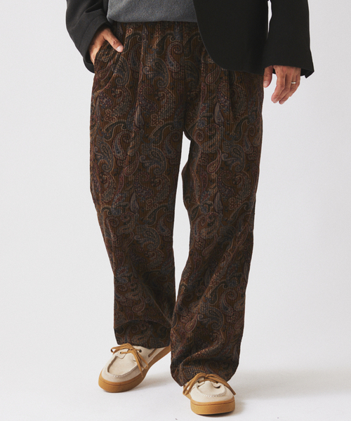 JOURNAL STANDARD relume（ジャーナルスタンダード　レリューム）の「ペイズリープリント 6ウェル コーデュロイ イージーパンツ（その他パンツ・メンズ・チャコールグレー/カーキ/ベージュ系その他・SMALL/MEDIUM/LARGE）」の7枚目の写真
