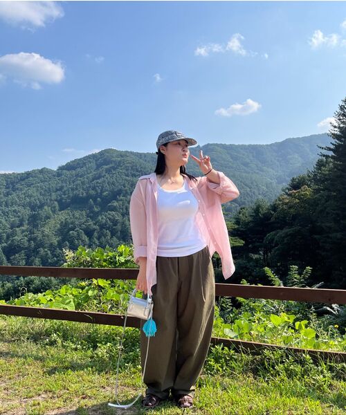 PARTIMENTO(パルティメント)の「ピンストライプロールアップハーフシャツピンク(シャツ/ブラウス・メンズ・その他・LARGE/MEDIUM)」の2枚目の写真
