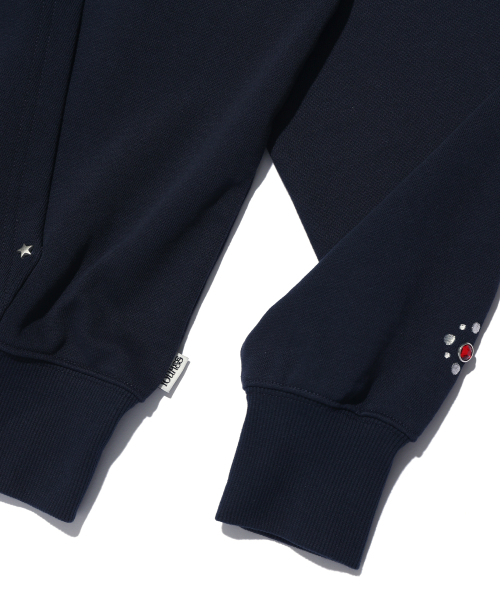 YOUHEE（ユヒ）の「STAR HOTFIX HOOD ZIP-UP NAVY（パーカー・レディース・その他・FREE）」の5枚目の写真
