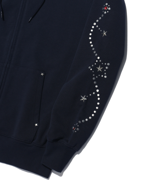 YOUHEE（ユヒ）の「STAR HOTFIX HOOD ZIP-UP NAVY（パーカー・レディース・その他・FREE）」の3枚目の写真