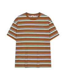Wacky WiLLy（ワッキーウィリー）の「マルチストライプ半袖Tシャツブラウン（Tシャツ/カットソー）」