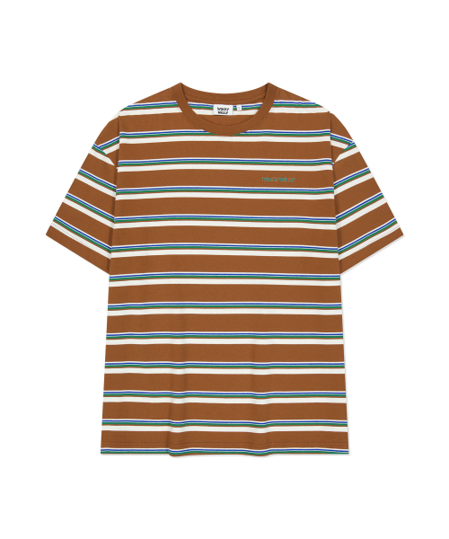 Wacky WiLLy(ワッキーウィリー)の「マルチストライプ半袖Tシャツブラウン(Tシャツ/カットソー・レディース・その他・LARGE/X-LARGE/SMALL/MEDIUM)」の2枚目の写真