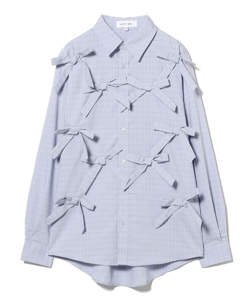 Sister Jane(シスタージェーン)の「Sister Jane / Jules Check Bows Shirt(シャツ/ブラウス・レディース・サックスブルー・X-SMALL)」の2枚目の写真