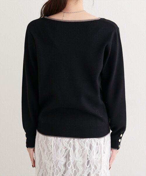 natural couture(ナチュラルクチュール)の「ハートネック配色ニットプルオーバー(ニット/セーター・レディース・ボルドー/オフホワイト/サックスブルー/ブラック・FREE)」の16枚目の写真