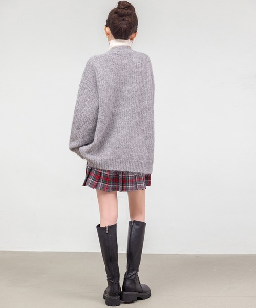 DAY CLOSET(デイ クローゼット)の「【大きいサイズ有/インパン付き】韓国っぽウールライクハイウエストミニプリーツスカート/スカパン レディース(スカート・レディース・ベージュ/グレー/レッド/ブラウン・2XL/XL/S/M/L)」の21枚目の写真