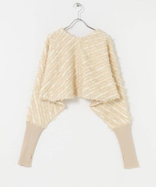 KBF（ケイビーエフ）の「2WAYフリンジカーディガン（カーディガン/ボレロ・レディース・ベージュ系その他/ブラック/アイボリー・ONE）」の19枚目の写真