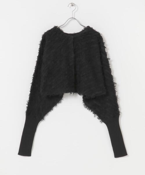 KBF（ケイビーエフ）の「2WAYフリンジカーディガン（カーディガン/ボレロ・レディース・ベージュ系その他/ブラック/アイボリー・ONE）」の14枚目の写真