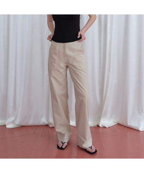 Linefall linen pants (Beige)