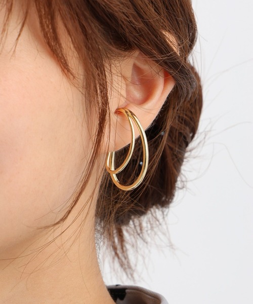 Andemiu（アンデミュウ）の「オーバル2レンイヤカフ630022（イヤーカフ・レディース・シルバー/ゴールド/シルバー×ゴールド・FREE）」の6枚目の写真