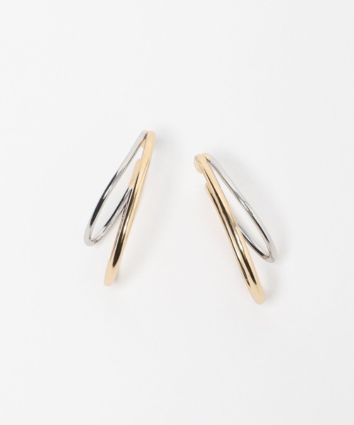 Andemiu（アンデミュウ）の「オーバル2レンイヤカフ630022（イヤーカフ・レディース・シルバー/ゴールド/シルバー×ゴールド・FREE）」の8枚目の写真