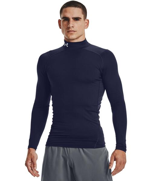 UNDER ARMOUR(アンダーアーマー)の「UAコールドギアアーマー コンプレッション ロングスリーブ モックネック シャツ(トレーニング/メンズ)(Tシャツ/カットソー・メンズ・ネイビー・S/L/XL/2XL/M)」の1枚目の写真