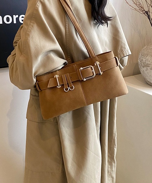 HALEY PESCA(ヘーリーペスカ)の「HALEY PESCA/スクエアベルテッドハンドバッグ(ハンドバッグ・レディース・ブラック/ライトブラウン・FREE)」の7枚目の写真