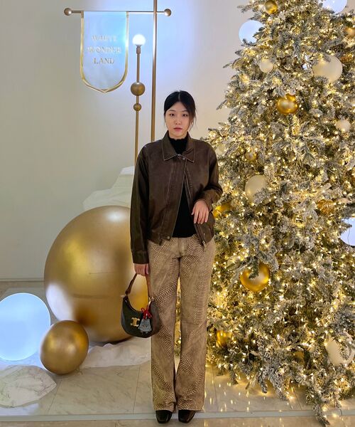 LADY VOLUME(レディーボリューム)の「9160 VINTAGE COATING LEATHER JUMPER_BROWN(ライダースジャケット・レディース・その他・FREE)」の4枚目の写真