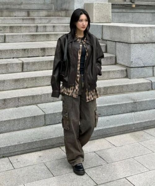 LADY VOLUME(レディーボリューム)の「9160 VINTAGE COATING LEATHER JUMPER_BROWN(ライダースジャケット・レディース・その他・FREE)」の7枚目の写真