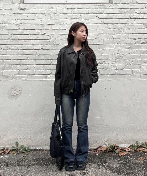 LADY VOLUME(レディーボリューム)の「9160 VINTAGE COATING LEATHER JUMPER_BROWN(ライダースジャケット・レディース・その他・FREE)」の9枚目の写真