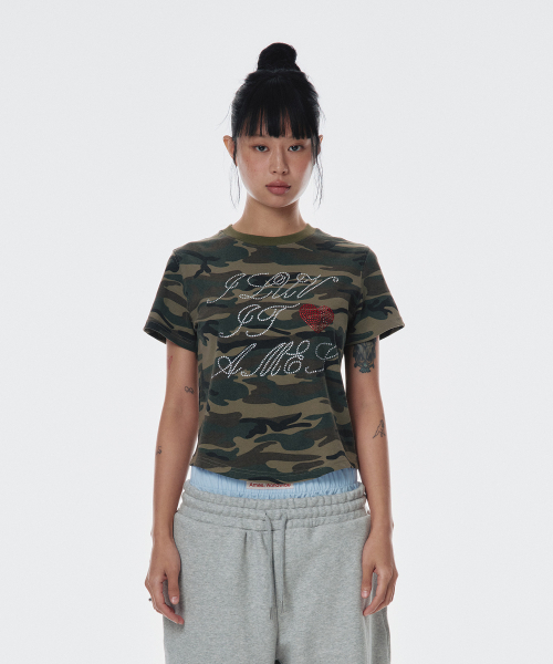 AMESWORLDWIDE（アメスワールドワイド）の「AMES HOTFIX CROP TEE CAMO（Tシャツ/カットソー・レディース・その他・FREE）」の3枚目の写真