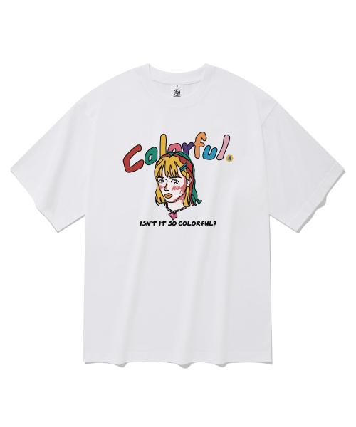 RADINEO(ラディネオ)の「カラフル半袖Tシャツホワイト(Tシャツ/カットソー・メンズ・その他・LARGE/MEDIUM/SMALL/X-LARGE)」の1枚目の写真