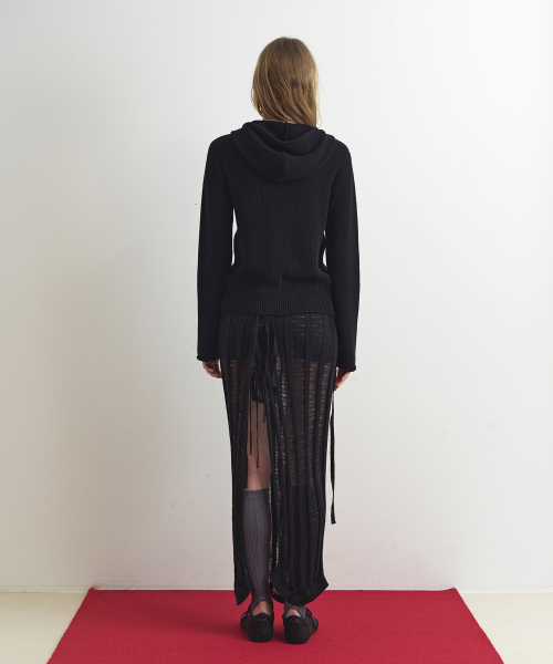 AOPT(アオプト)の「KNIT HOODIE ZIP-UP - BLACK(パーカー・レディース・その他・MEDIUM/SMALL)」の5枚目の写真