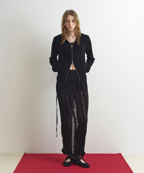 AOPT(アオプト)の「KNIT HOODIE ZIP-UP - BLACK(パーカー・レディース・その他・MEDIUM/SMALL)」の6枚目の写真