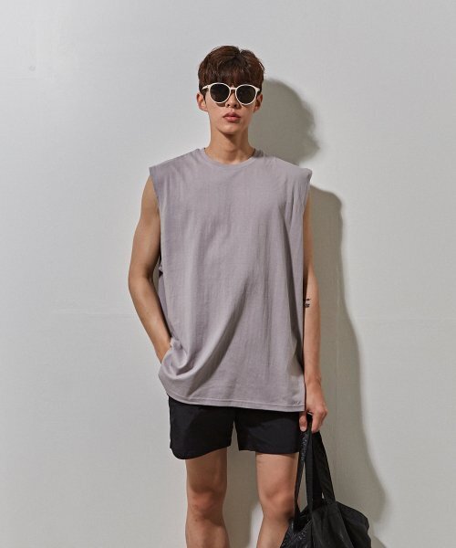 THE-ABON(エイボン)の「メンズサマーオーバーボックスタンクトップグレー(Tシャツ/カットソー・メンズ・グレー・LARGE/MEDIUM)」の1枚目の写真