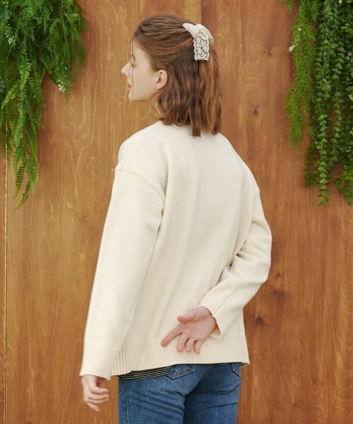 BLOND9(ブロンドナイン)の「ベーシックニットカーディガン_アイボリー(カーディガン/ボレロ・レディース・その他・SMALL/XX-LARGE/X-LARGE)」の5枚目の写真