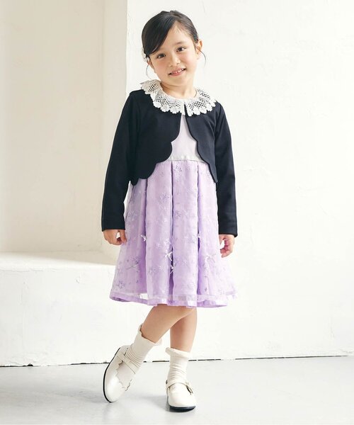 apres les cours(アプレレクール)の「フォーマルボレロ(カーディガン/ボレロ・キッズ・ネイビー/オフホワイト・100/110/120/130)」の17枚目の写真