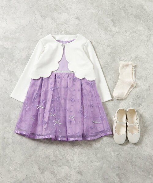 apres les cours(アプレレクール)の「フォーマルボレロ(カーディガン/ボレロ・キッズ・ネイビー/オフホワイト・100/110/120/130)」の11枚目の写真