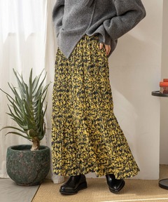 Floral Pattern Jacquard Voluminous Skirt/フラワージャガード