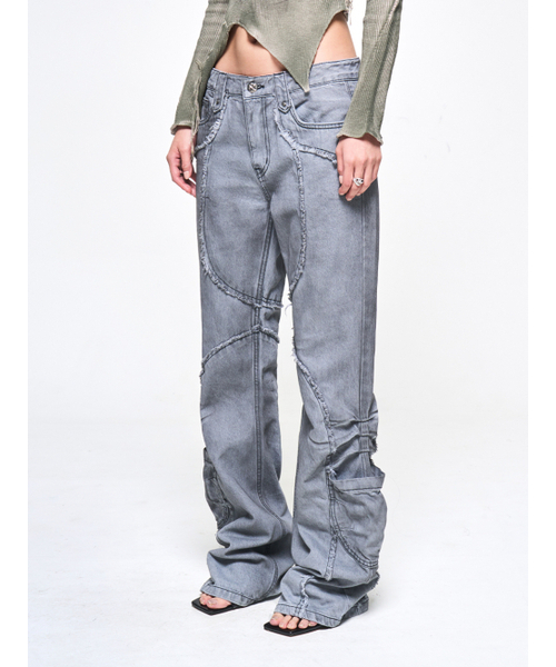 YEEL（ワイイーイーエル）の「SHIRRING CUT-OFF BOOTS CUT PANTS GRAY（その他パンツ・レディース・その他・MEDIUM/SMALL）」の2枚目の写真