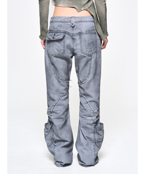 YEEL（ワイイーイーエル）の「SHIRRING CUT-OFF BOOTS CUT PANTS GRAY（その他パンツ・レディース・その他・MEDIUM/SMALL）」の3枚目の写真