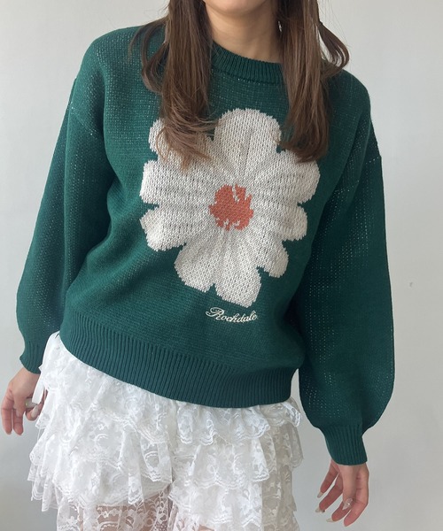 AS KNOW AS plus(アズノゥアズプラス)の「♪選べるアソートデザインジャガードニットプルオーバー(ネコ・ハナ)(ニット/セーター・レディース・ブラウン系/グリーン系/ネイビー系/レッド系・FREE)」の18枚目の写真